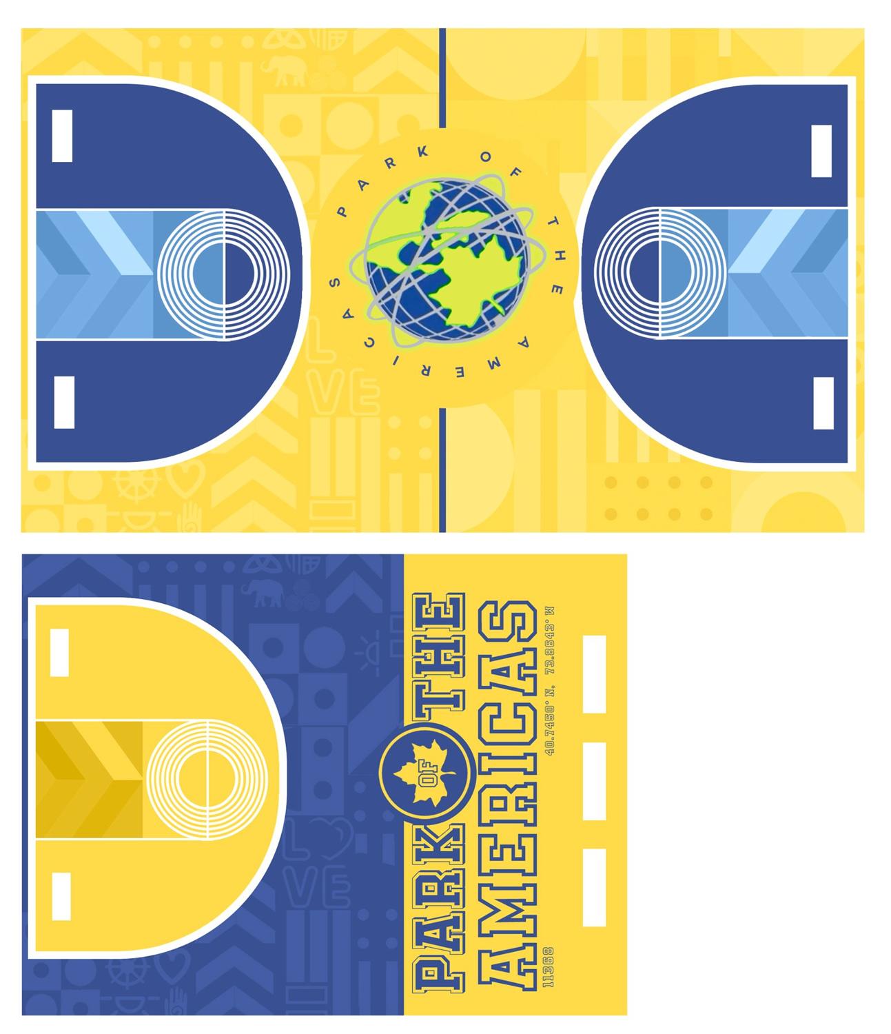 Park of the Americas basketball court graphic designs